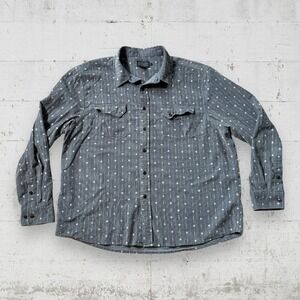 Pendleton Wyatt Corduroy Button Up Shirt Western Striped Mens XXL Stormy Grey